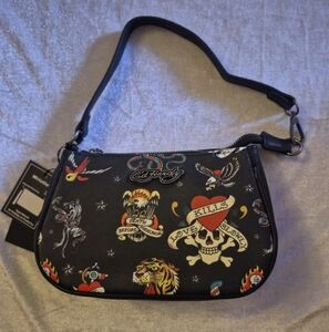 Ed Hardy Tatoo Tiger Love Kills Slowly Shoulder Bag NWT